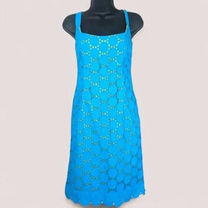 V. Blue-Green Cut Out Dress